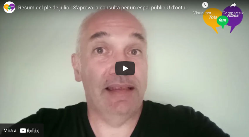 El ple aprova la consulta ciutadana per l'espai públic Ú d'octubre, millores després la Festa de l'Estiueig i questionament de política de biomassa de l'ajuntament